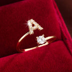 Adjustable Initial Ring "A Gold"