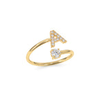 Adjustable Initial Ring "Celeste"
