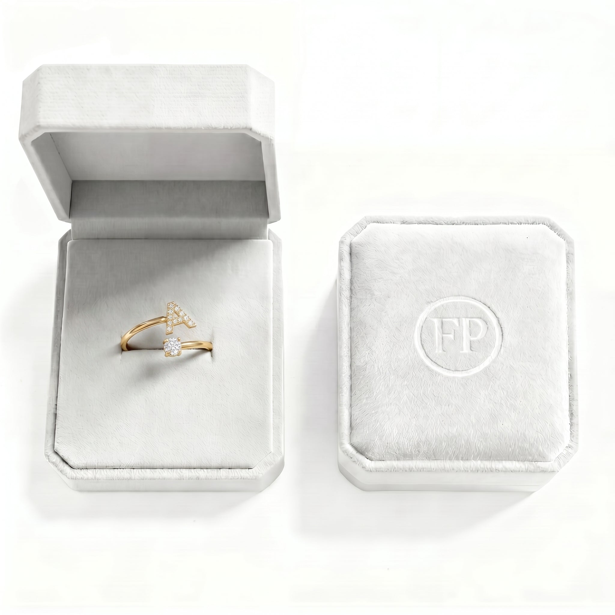 Adjustable Initial Ring "Celeste"