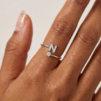 Adjustable Initial Ring "Celeste"