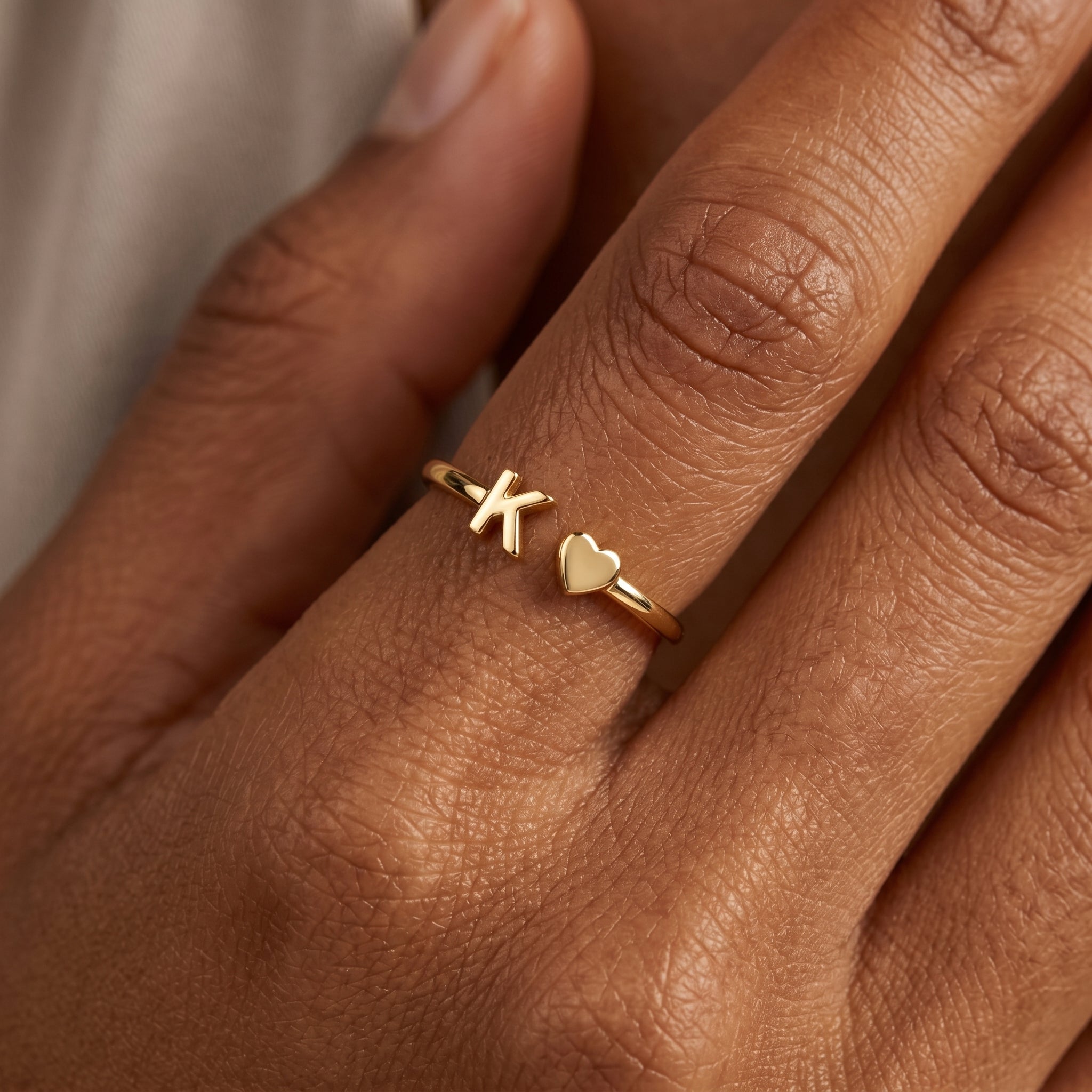 Adjustable Initial Ring "Sweetheart"