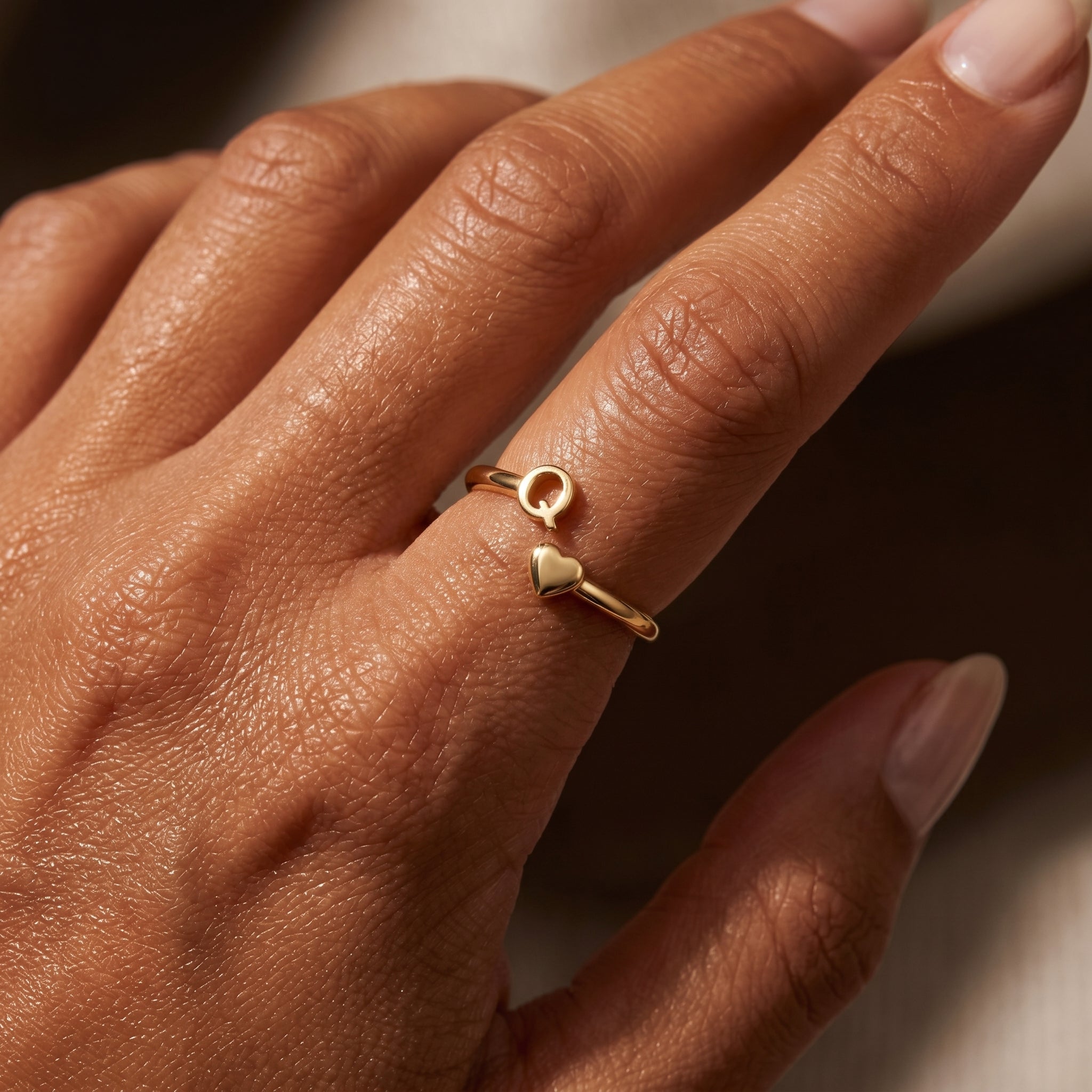 Adjustable Initial Ring "Sweetheart"